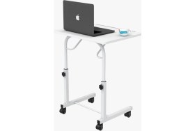 Resim Depolife Tekerlekli Notebook Laptop Çalışma Sehpası Eğim ve Yükseklik Ayarlı Akrobat Ders Yemek Çekyat Masası 