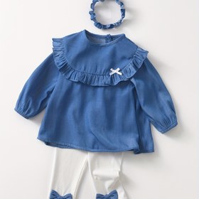 Resim Kızlar için üç parçalı takım, uzun kollu kıyafet, sonbahar moda, Kore tarzı, ilkbahar ve sonbahar yeni doğan prenses sevimli kıyafetler, dış mekan için 