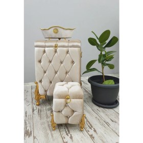 Resim Asil Home Elegance Kapitone Mdf Vizon Renk 3'lü Çamaşır Sepeti Kirli Sepeti Banyo Seti 