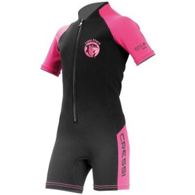 Resim Cressi Little Shark Junior Shorty Dalış Elbisesi Black / Pınk 2mm Çok 