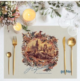 Resim Adawall Home Hogwarts Kumaş Amerikan Servis 4'lü Set Çok Renkli 