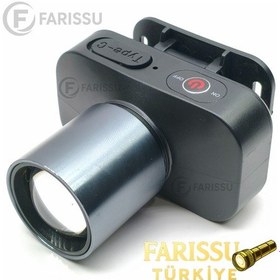 Resim Gk702 Şarjlı Led Kafa Feneri 3000 Lümen 30w 3 Modlu Düşük / Yüksek / Flaşör Type-c Şarjlı 120 Gr Gri 