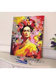 Resim Sayılarla Boyama Seti 40 x 50 CM Tuval Şasesine Gerili Frida 