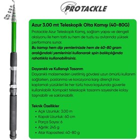 Resim Olta Seti - 300cm Olta Kamışı 40-80GR / 4000'lik Olta Makinesi (XA-Yeşil) - Taşıma Çantalı 