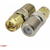 Resim F Tip Dişi to SMA Erkek Adaptör Soket Konnektör 0-6GHz CCTV TV Radyo RF Wi-Fi Anten 