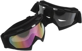 Resim Hemobllo 2 Adet Retro Motocross Goggles Windproof Motorcycle Glasses For Men Women Helmet-compatible Atv Riding Protective Eyewear With Adjustable Strap 