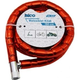 Resim Moresun Buğz Kırmızı Motor Bisiklet Kilidi 22 mm x 150 cm 