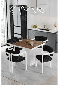 Resim Avvio Demre Bohem Ayak Tokyo Demonte Sandalye 80x80 Yemek Masası Mutfak Masası 4 Kişilik Akçaağaç 