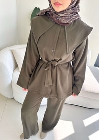 Resim Mendil Yaka Kemerli Takım - Haki 
