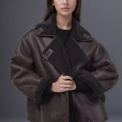Resim AFTE BASIC Kadın Retro Casual Stil Ceket - %100 Polyester Makinede Yıkanabilir, Asimetrik Tasarım, Kontrast Renk Bloklama ve Süet Astarlı, Orta Boy Tüm Mevsim Dış Giyim 
