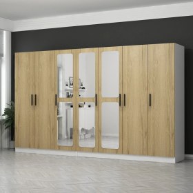 Resim Evim Kale 7 Kapaklı Aynalı 4Ç Dolap - Pera Ceviz 