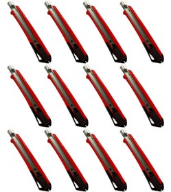 Resim viptec VİPTEC PROFESYONEL PLASTİK GÖVDE İNCE MAKET BIÇAĞI KIRMIZI 9 mm 1 PAKET ( 12 ADET ) 