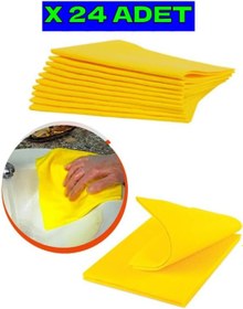 Resim 24 Adet Sarı Bez 30 x 35 cm Genel Mutfak Bezi Temizlik Bezi 