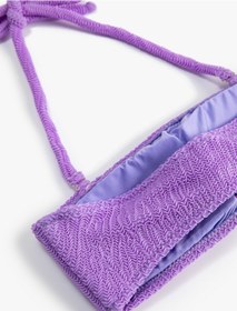 Resim Koton Straplez Bikini Üstü Boyundan Bağlamalı Dokulu Lila 3sak10020mm 3SAK10020MM370 