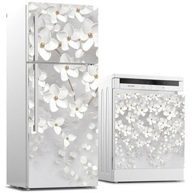 Resim Buzdolabı Ve Bulaşık Makinası Beyaz Eşya Sticker Kaplama 3D Beyaz (540884459) 