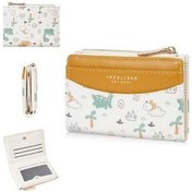 Resim Fastbuy Baellerry N8349 Sevimli Dinozor Bifold Cüzdan, Fermuarlı Bozuk Para Cüzkanı, Küçük Kese Ve Kart Sahibi, Sarı Sarı 