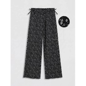 Resim LC Waikiki Lcw Kids Siyah Çiçek Baskılı Geniş Paça Kız Çocuk Pantolon 