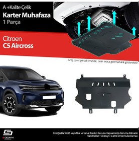 Resim S-dizayn Citroen C5 Aircross Çelik Karter Muhafaza 2017 Üzeri A+ Kalite 