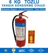 Resim VALLENTİNA 6 KG KURU KİMYEVİ TOZLU YANGIN SÖNDÜRME CİHAZI RUHSATA UYGUN(LEVHA-ASKI APARATLI) 