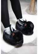 Resim Earna Tavşan Model Şişme Peluş Kadın Panduf Siyah 