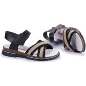Resim Kiko Kids Şb 2843-47 Orto Pedik Kız Çocuk Sandalet Terlik Siyah Siyah 