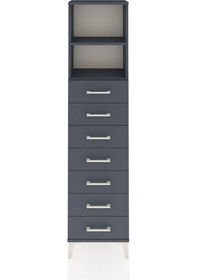 Resim Arges Dolap 2 Raflı 7 Çekmeceli 44x30x182 Antrasit-antrasit Antrasit 