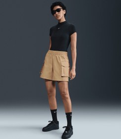 Resim Nike Sportswear Essential Woven High Waisted 5 Cargo Shorts - Yeşil / 