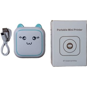 Resim Generic Telefon yazıcısı, Açık Hafif Mini Termal Taşınabilir Taşınabilir Siyah Beyaz baskı 1200mAh Fotoğraflar Için (BLUE) 