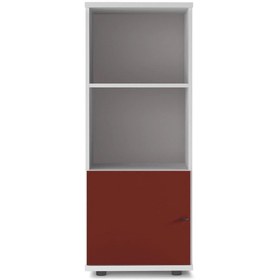 Resim Koleksiyon Sodade Kitaplık M3kh3 51x40 H130 Cm Beyaz - Kırmızı 