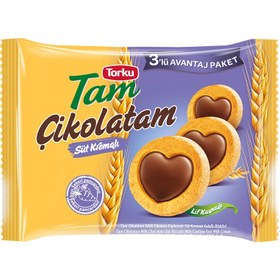 Resim Torku Tam Çikolatam Süt Kremalı Bisküvi 3x83 G 