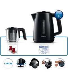 Resim Cam Demli 1700W Çay Makinesi, Beyaz, Pratik Kullanım, Şık Tasarım 
