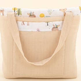 Resim Bebek Bakım Çantası - Kumsal Beji Muslin - Ceylan 