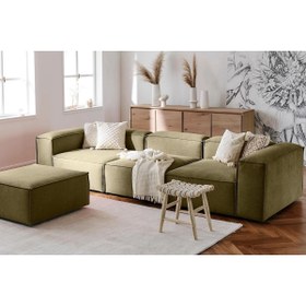 Resim DREAM GARDEN Erduran Mobilya Angelo 4 Modül Modüler Koltuk (3 MODÜL 1 PUF) Keten Kumaş Yağ Yeşili 