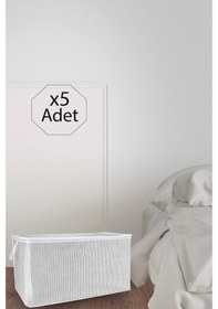 Resim 5 Adet Maxi Boy Tela Kumaş Yastık Kıyafet Hurcu 75x40x40 Cm Beyaz 