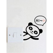 Resim Ne Verelim Size Oturma Odası Anahtarı Sticker Karikatür Panda Baskılı Duvar Dekoru 