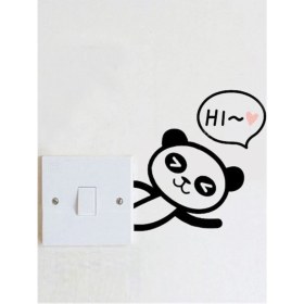 Resim Ne Verelim Size Oturma Odası Anahtarı Sticker Karikatür Panda Baskılı Duvar Dekoru 