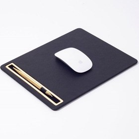 Resim Turgut Office Deri Mousepad Siyah Gold Detaylı 