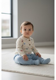 Resim Melisa Erkek Bebek %100 Pamuk 2'li Takım Mavi 