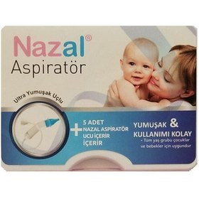 Resim Aynaz Nazal Burun Aspiratörü Ve 5 Adet Yedek Uç Otribebe Uyumlu Süper Yumuşak Uç 