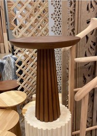 Resim Wood Ahşap Fitilli Mantar Yan Sehpa Tekli 50cm Ceviz 