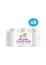 Resim Pratiksoft Mini Jumbo Tuvalet Kağıdı 5 x 6 Rulo 