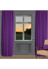 Resim Mor Ada Fon Perde Normal Pile 1'e 2,5 Pile-mor Mor 