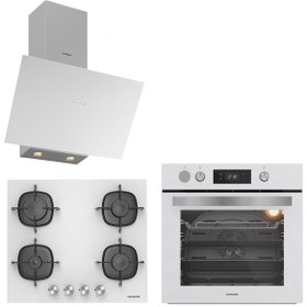 Resim Silverline BO65P4W01 - CS5436W01 - 3481 Flam Cam Ankastre Set Beyaz 