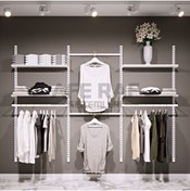 Resim AFE DEKOR Mağaza Raf Sistemi, Askılık Sistemi, Butik Rafı, Mağaza Stand, Giyinme Odası, 275x200 Cm 