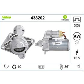 Resim VALEO 438202 Mars Motoru 12V 10 Dis 2.2 Kw Nissan Qashqai 2.0Dci / Xtrail 2.0Dci 07- /Renault Latitude 2.0Dci (WM635917) 