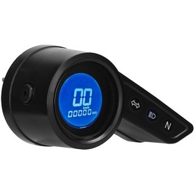 Resim Padalink Motorsiklet Dijital Lcd Göstergesi 12v: Hız, Mesafe, Devir Sayacı, Yakıt Seviyesi, 7 Renk Arka Işığı, Km/h-mph Dönüşümlü Sinyal Lambalı Siyah 