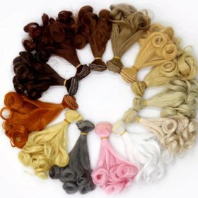 Resim 1 adet Püsküllü Saçlı Oyuncak Saç, İçinde Papatya Çiçeği Kukla Saç Parçası 15cm DIY 