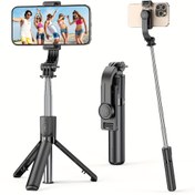 Resim TOKQI Kablosuz Selfie Çubuğu Tripodu, Uzaktan Kumandalı, Pil ile Çalışan, Paslanmaz Çelik Uzatılabilir Telefon Standı, 360° Dönebilen, iPhone 15/14/13 ve Android ile Uyumlu, Fotoğraflar, Video Kaydı, Canlı Yayınlar için 
