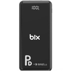 Resim Bix PB101 Üç Portlu PD + 2x USB – LED Göstergeli, İnce Tasarım, QC Destekli 10000 mAh Powerbank 