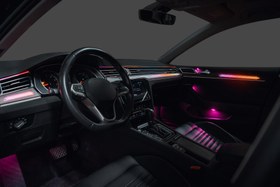 Resim Volkswagen Passat B8 Karbon Fiber Ambiyans Aydınlatma Seti RGB 64 Renk İç Mekan Işık Paketi 